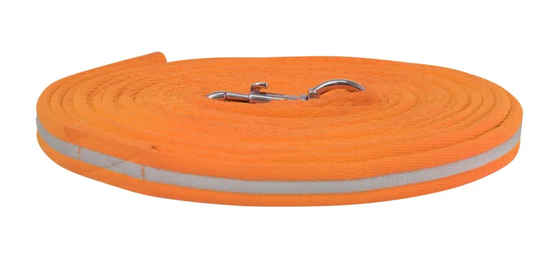 Hy Equestrian Reflector Lunge Rein - Orange